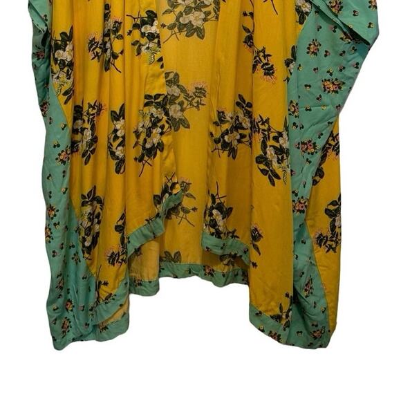 Matilda Jane What A Catch Kimono Womens M/L Floral Yellow Aqua Swim Cover - Picture 5 of 6